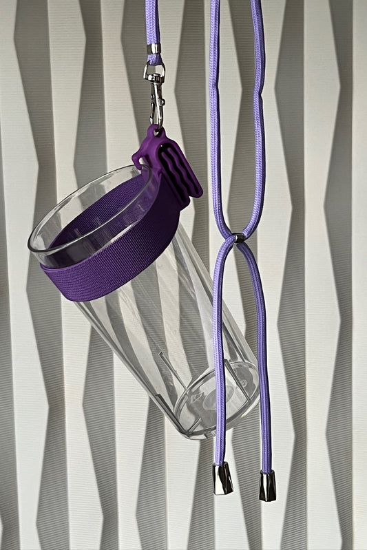 Clip A Cup « Pretty Purple » avec lanière de luxe